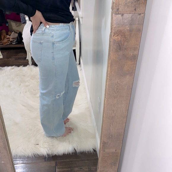SHEIN high rise jeans size large distressed - Picture 1 of 7